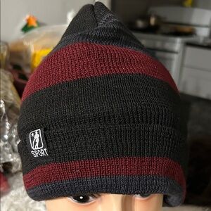 Sporto Black and Red Striped Beanie
